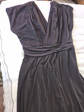IMAN Black V-Neck Maxi Dress
